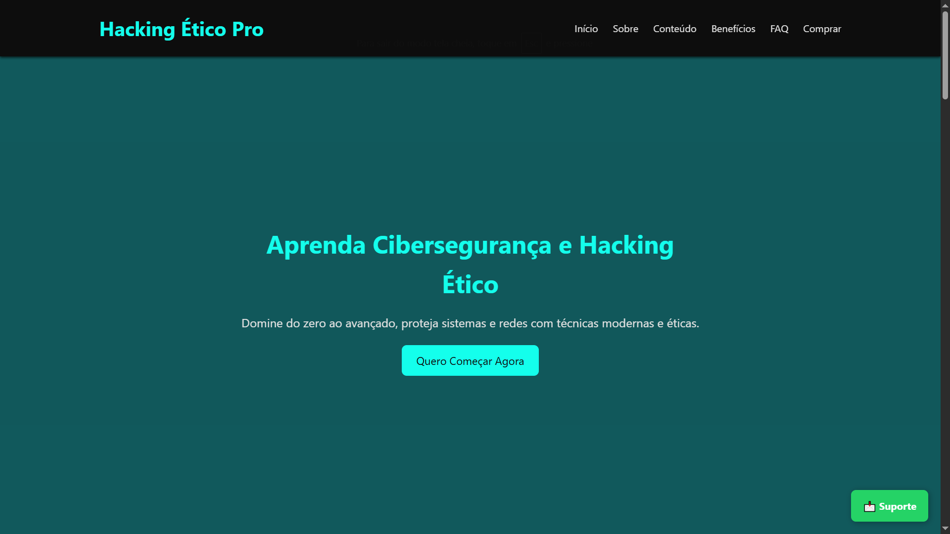 Exemplo de Página de Vendas Otimizada - Hacking Ético Pro