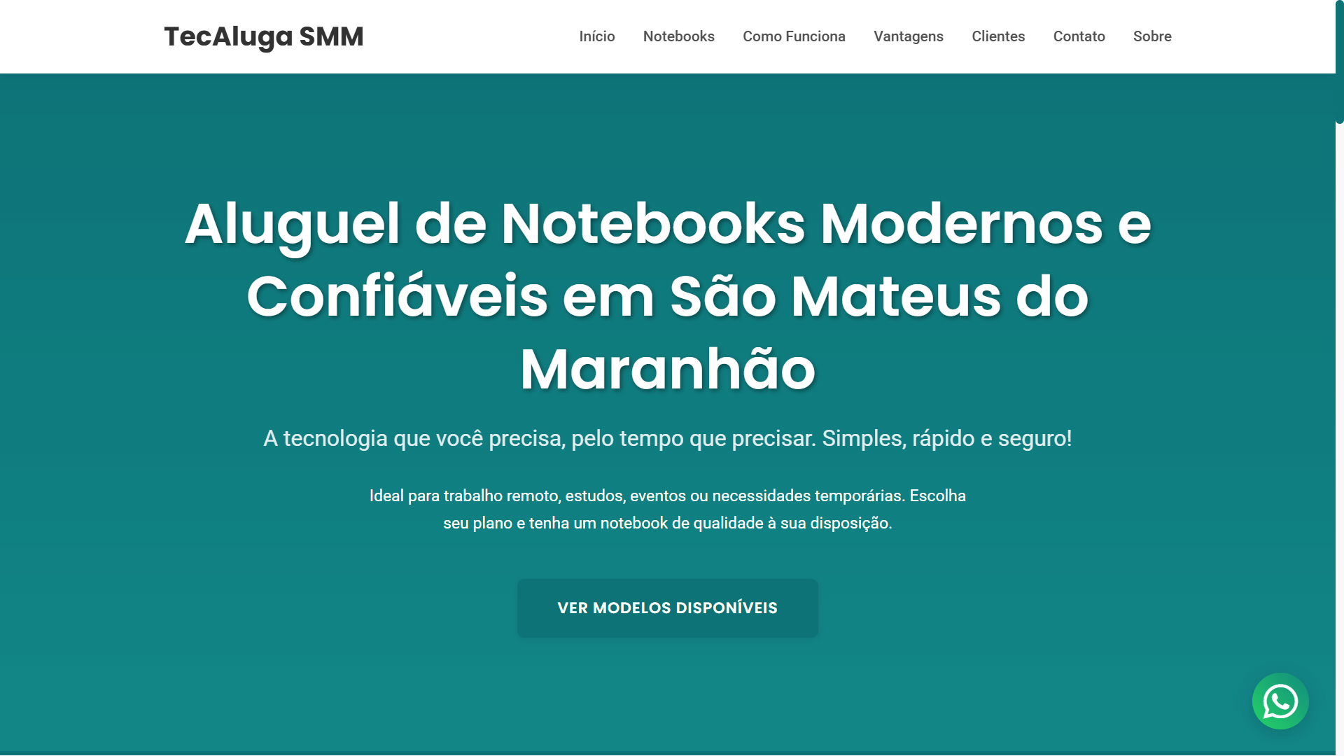 Landing Page para Redução de Custo por Lead - TecAluga SMM